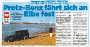 Protz-Benz fährt sich an Elbe fest